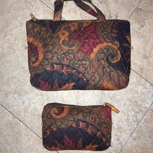 Bundle of small handbag and pouch.